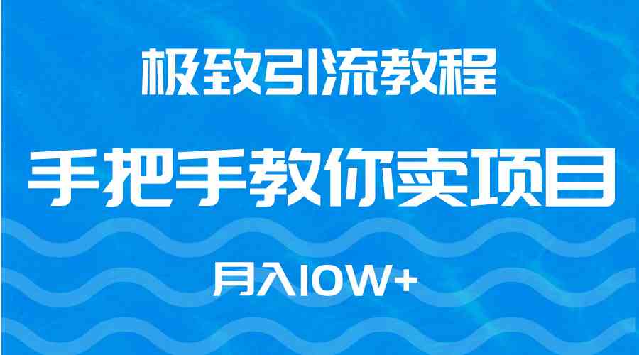 (9265期)极致引流教程,手把手教你卖项目,月入10W+-搞钱花