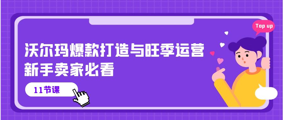 沃尔玛爆款打造与旺季运营，新手卖家必看（11节视频课）-搞钱花