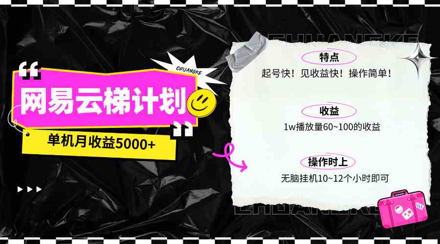 (10063期)最新网易云梯计划网页版,单机月收益5000+!可放大操作-搞钱花