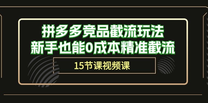 （10301期）拼多多竞品截流玩法，新手也能0成本精准截流（15节课）-搞钱花