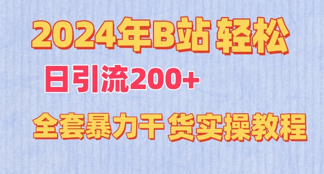 2024年B站轻松日引流200+的全套暴力干货实操教程-搞钱花