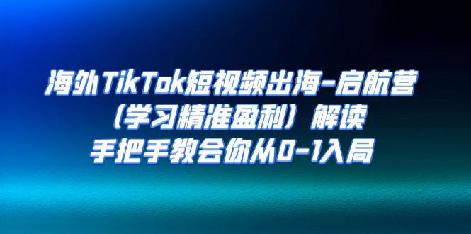海外TikTok短视频出海-启航营(学习精准盈利)解读,手把手教会你从0-1入局-搞钱花