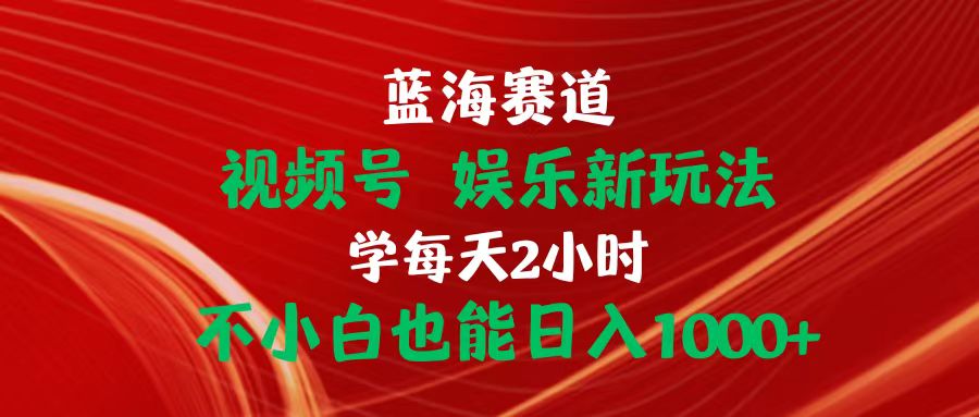 （10818期）蓝海赛道视频号 娱乐新玩法每天2小时小白也能日入1000+-搞钱花