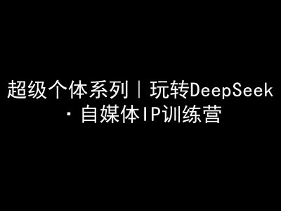 超级个体系列，玩转DeepSeek·自媒体IP训练营，deepseek教程-搞钱花